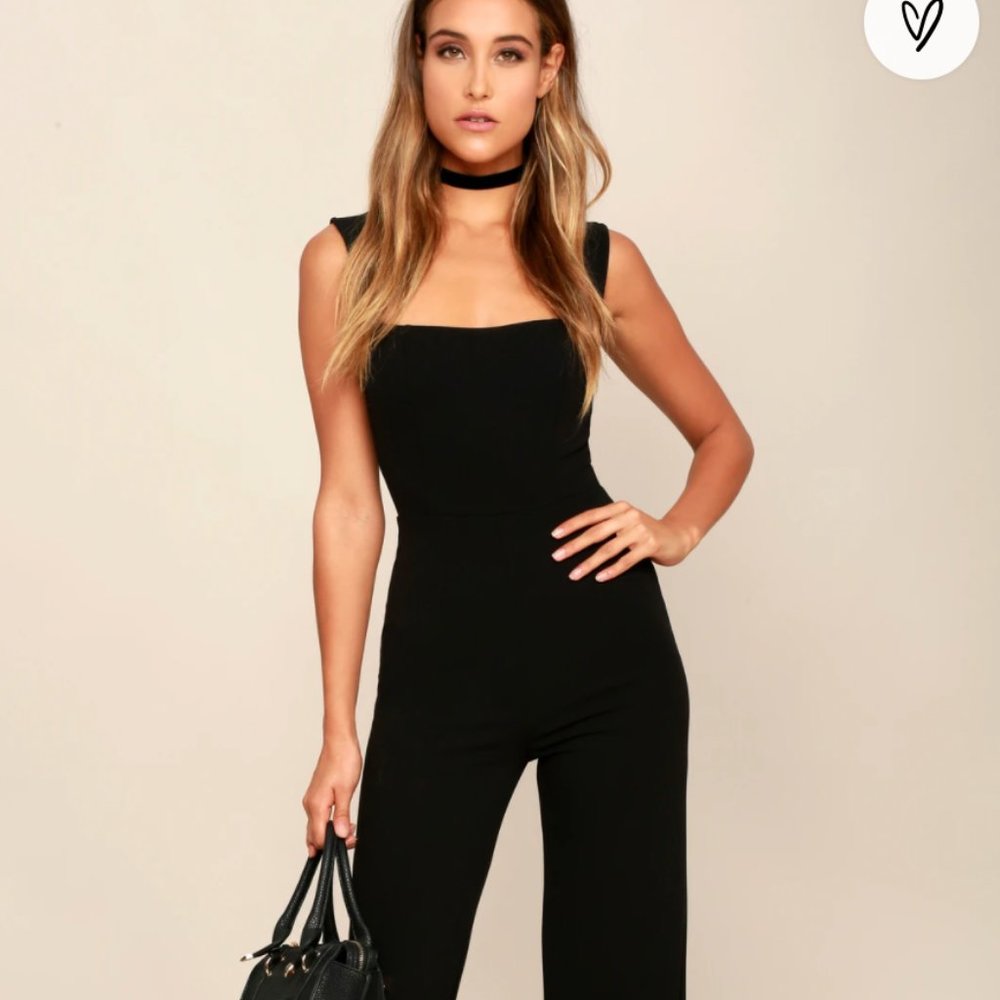 Lulus Enticing Endeavors Black Jumpsuit XS